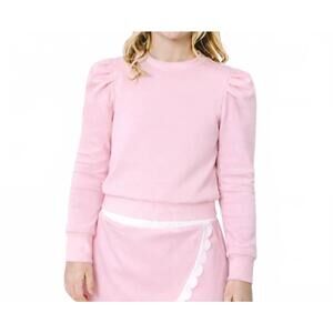 NEW COURTSIDE KIDS ruffle pullover top in pink